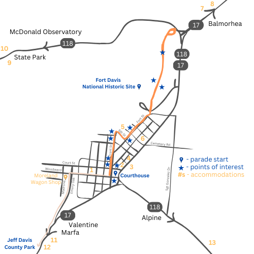Tentative map of horse tour / parade route